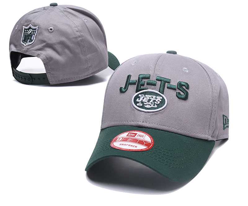 Jets Fresh Logo Gray Peaked Adjustable Hat GS